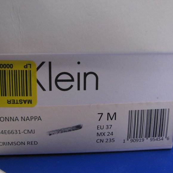 Calvin Klein Ronna Nappa Crimson Red Leather 3.5" Pointy Toe Sz 7 EU 37 - Picture 5 of 11